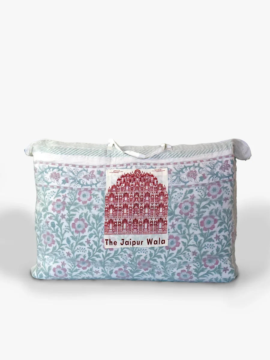 Valora Handstitched Hand Block Printed Organic Cotton Quilt