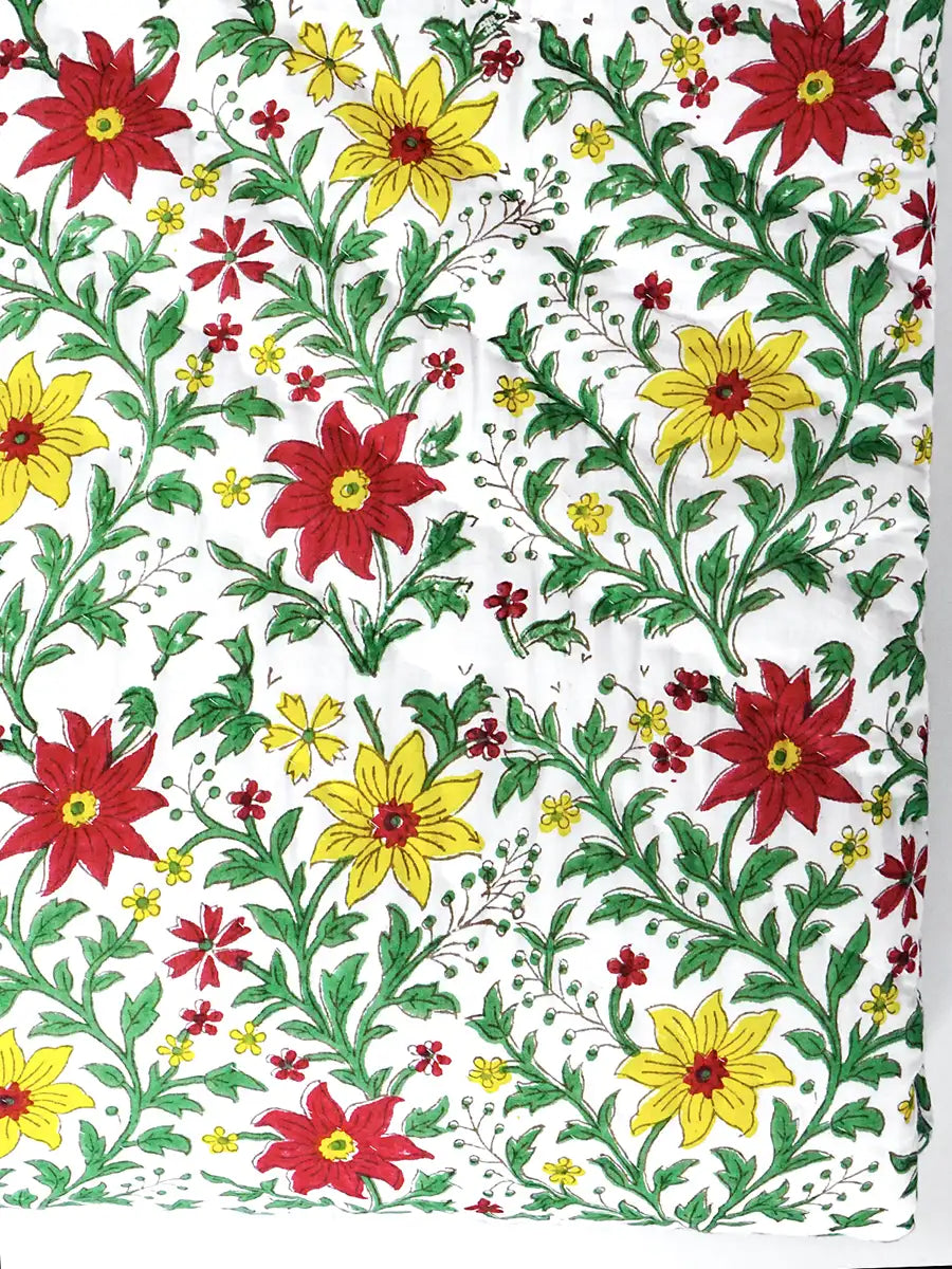 Calmora Handstitched Hand Block Printed Organic Cotton Quilt
