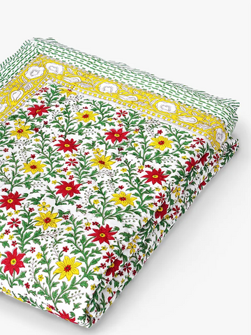 Calmora Handstitched Hand Block Printed Organic Cotton Quilt