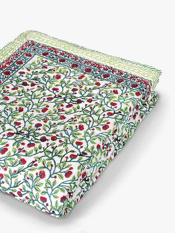 Florent Handstitched Hand Block Printed Organic Cotton Quilt