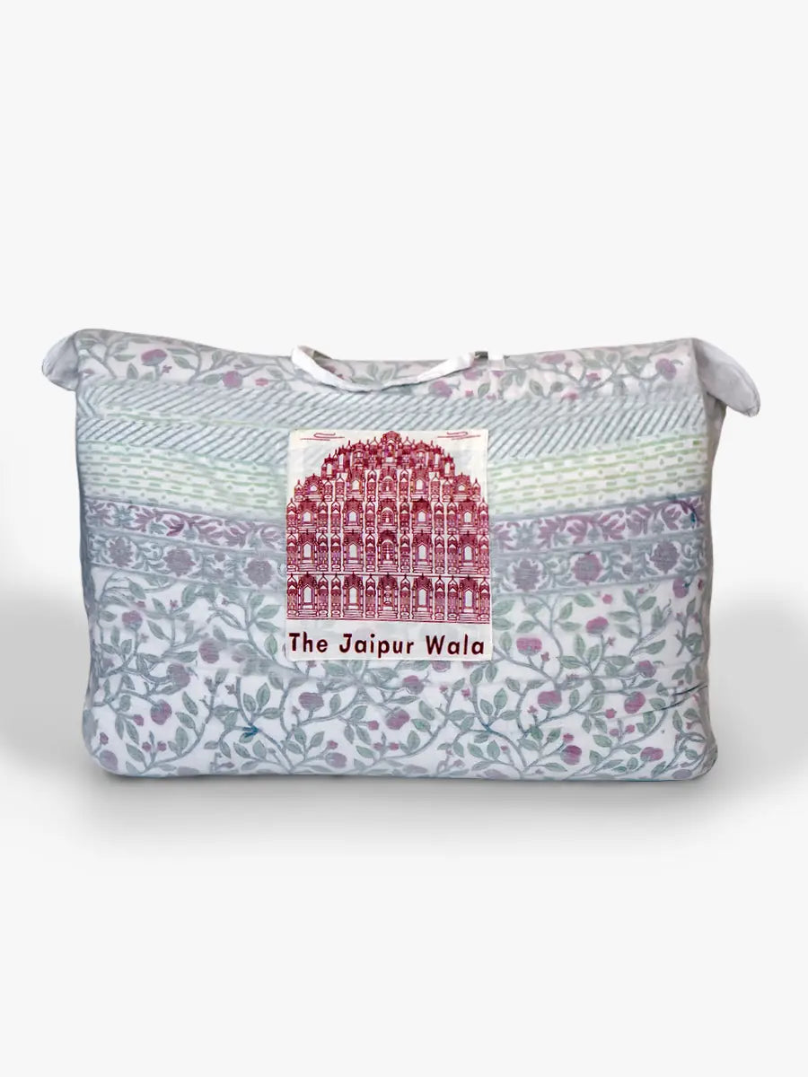 Florent Handstitched Hand Block Printed Organic Cotton Quilt